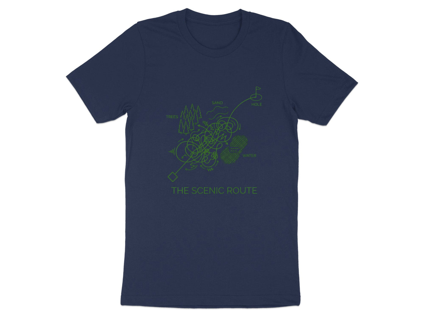 The Scenic Route Funny Golf Map T-Shirt