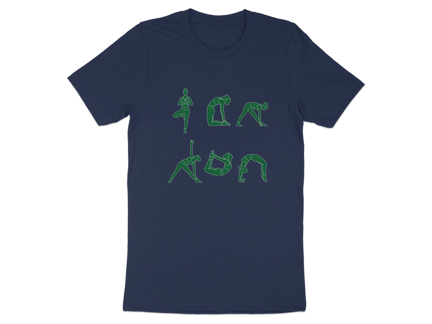 Yoga Poses Green Silhouette Sequence T-Shirt