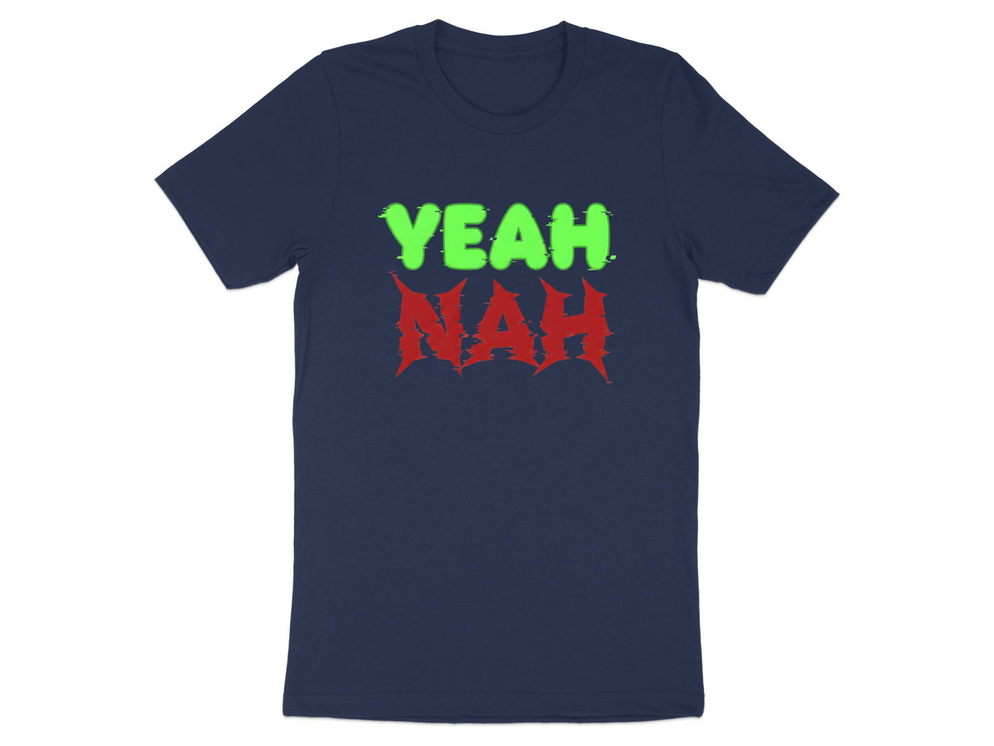 Yeah Nah Glitched Text Australian Slang Tee