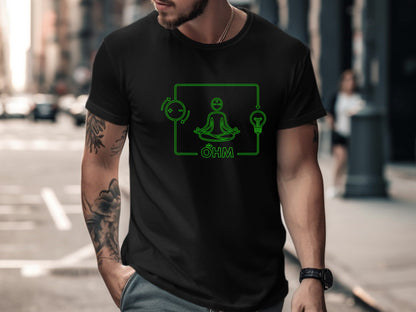 Yoga Ohm Circuit T-Shirt - Zen Electrician Zen  Tee
