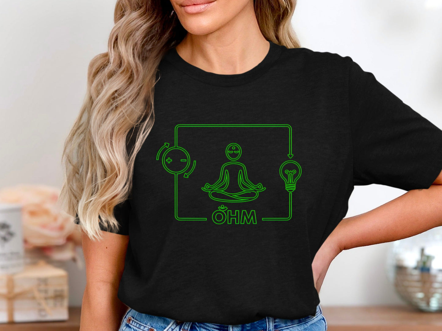 Yoga Ohm Circuit T-Shirt - Zen Electrician Zen  Tee