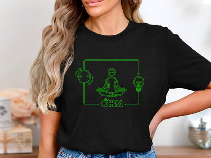 Yoga Ohm Circuit T-Shirt - Zen Electrician Zen  Tee