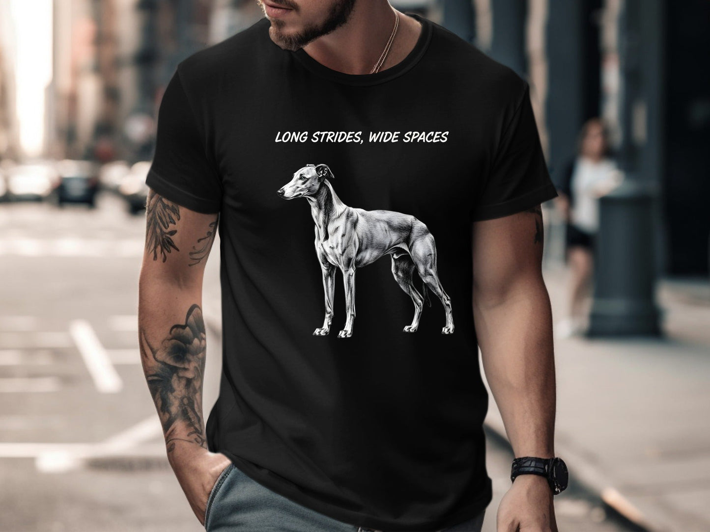 Greyhound 'Long Strides Wide Spaces' Artistic T-Shirt