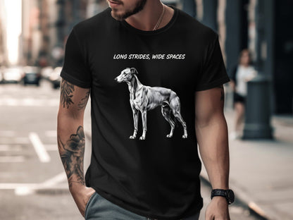 Greyhound 'Long Strides Wide Spaces' Artistic T-Shirt