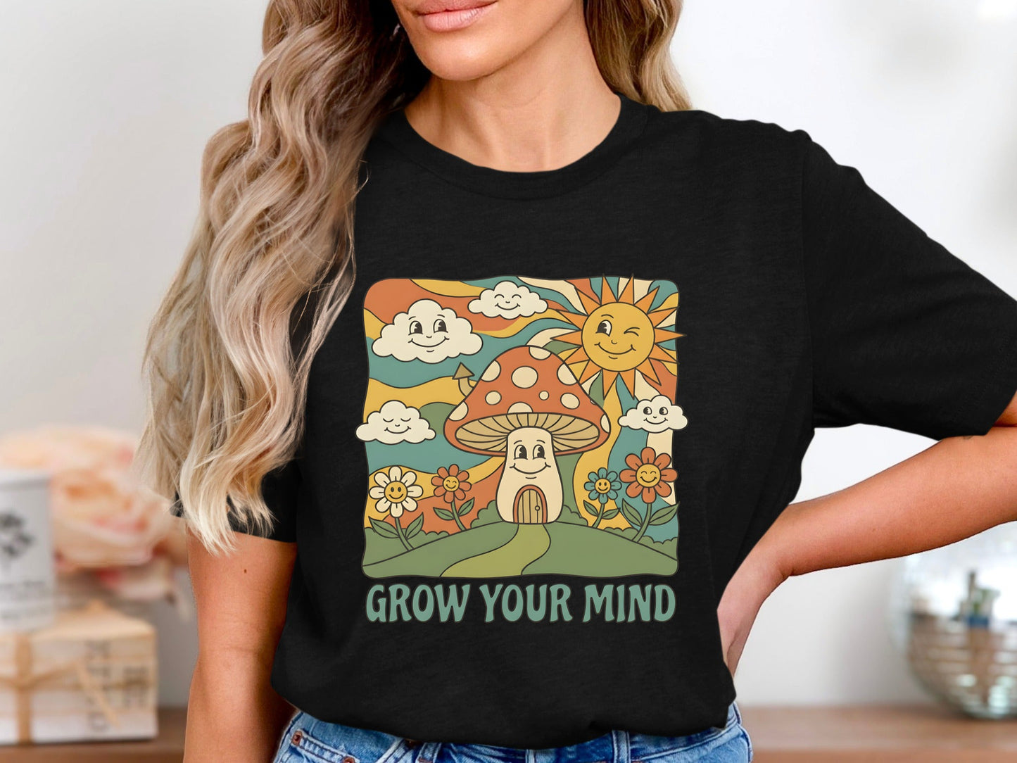 Grow Your Mind Retro Mushroom T-Shirt