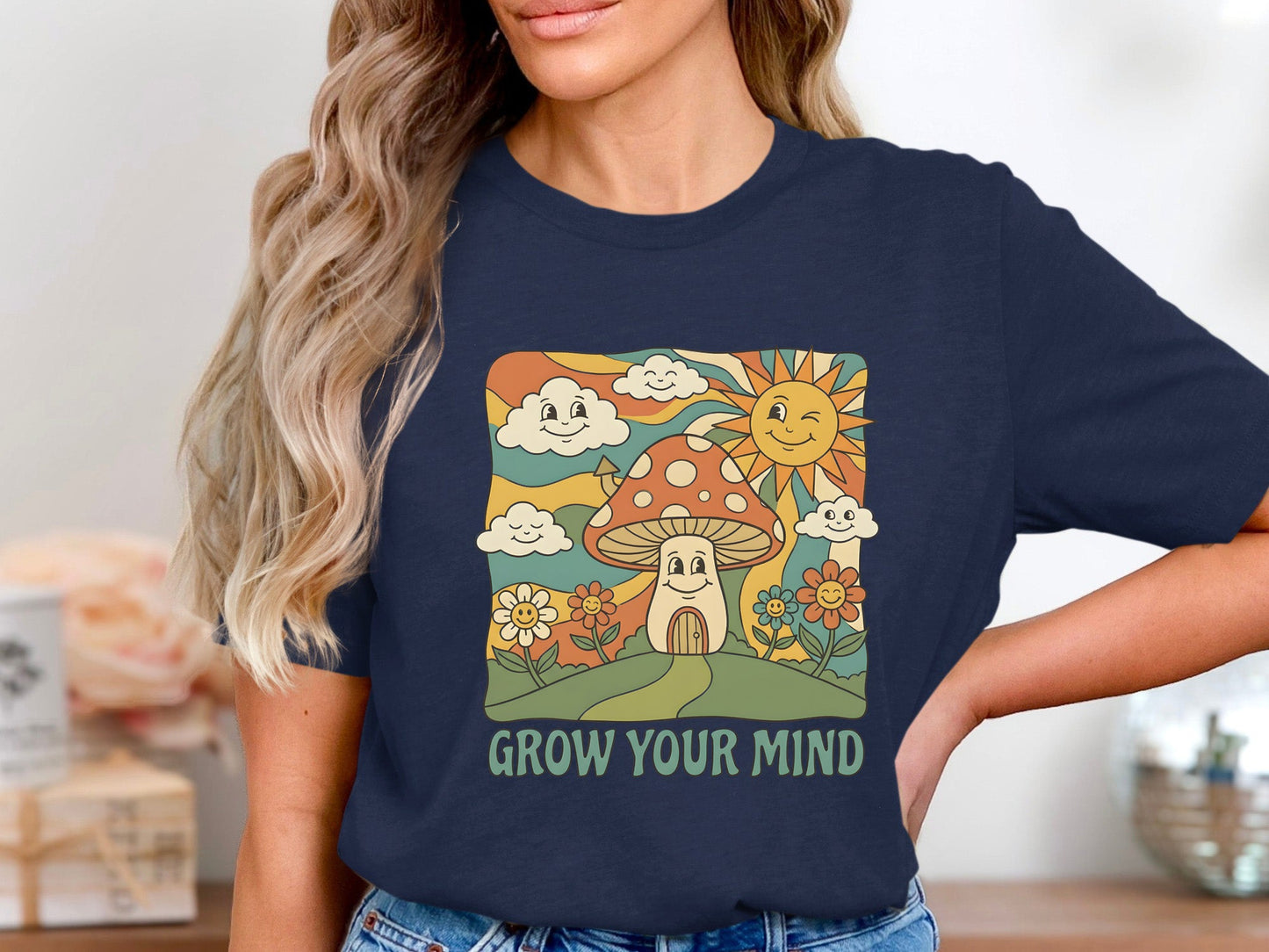 Grow Your Mind Retro Mushroom T-Shirt