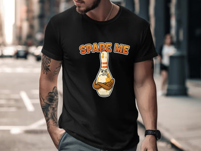 Spare Me Grumpy Bowling Pin Funny T-Shirt