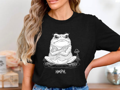 Grumpy Toad 'HMPH' Funny Illustration T-Shirt