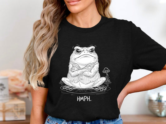Grumpy Toad 'HMPH' Funny Illustration T-Shirt
