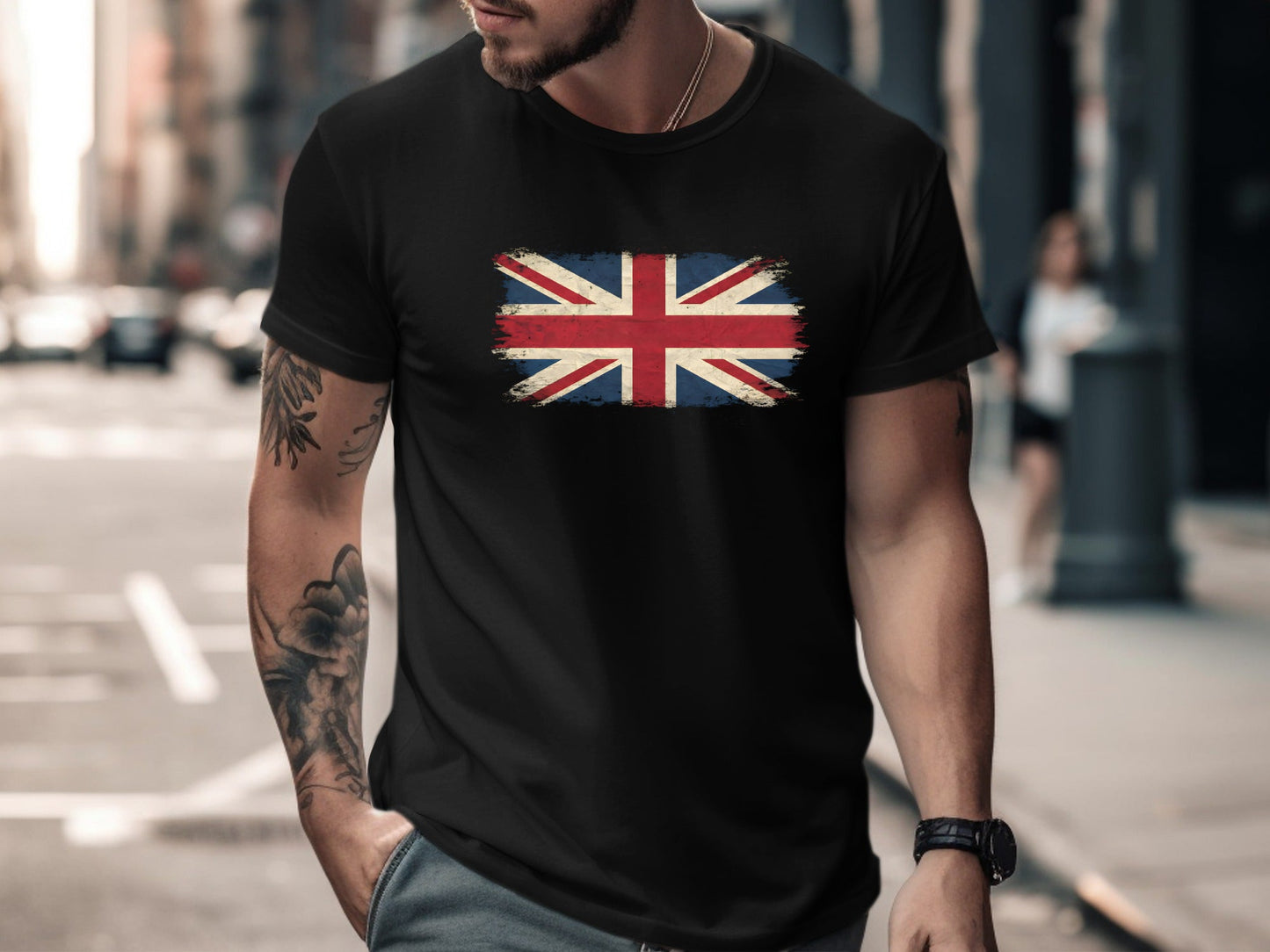Grunge Union Jack Flag T-Shirt - Vintage Distressed Style