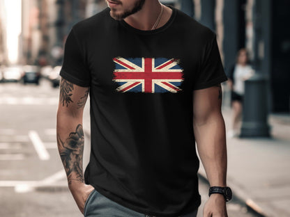Grunge Union Jack Flag T-Shirt - Vintage Distressed Style