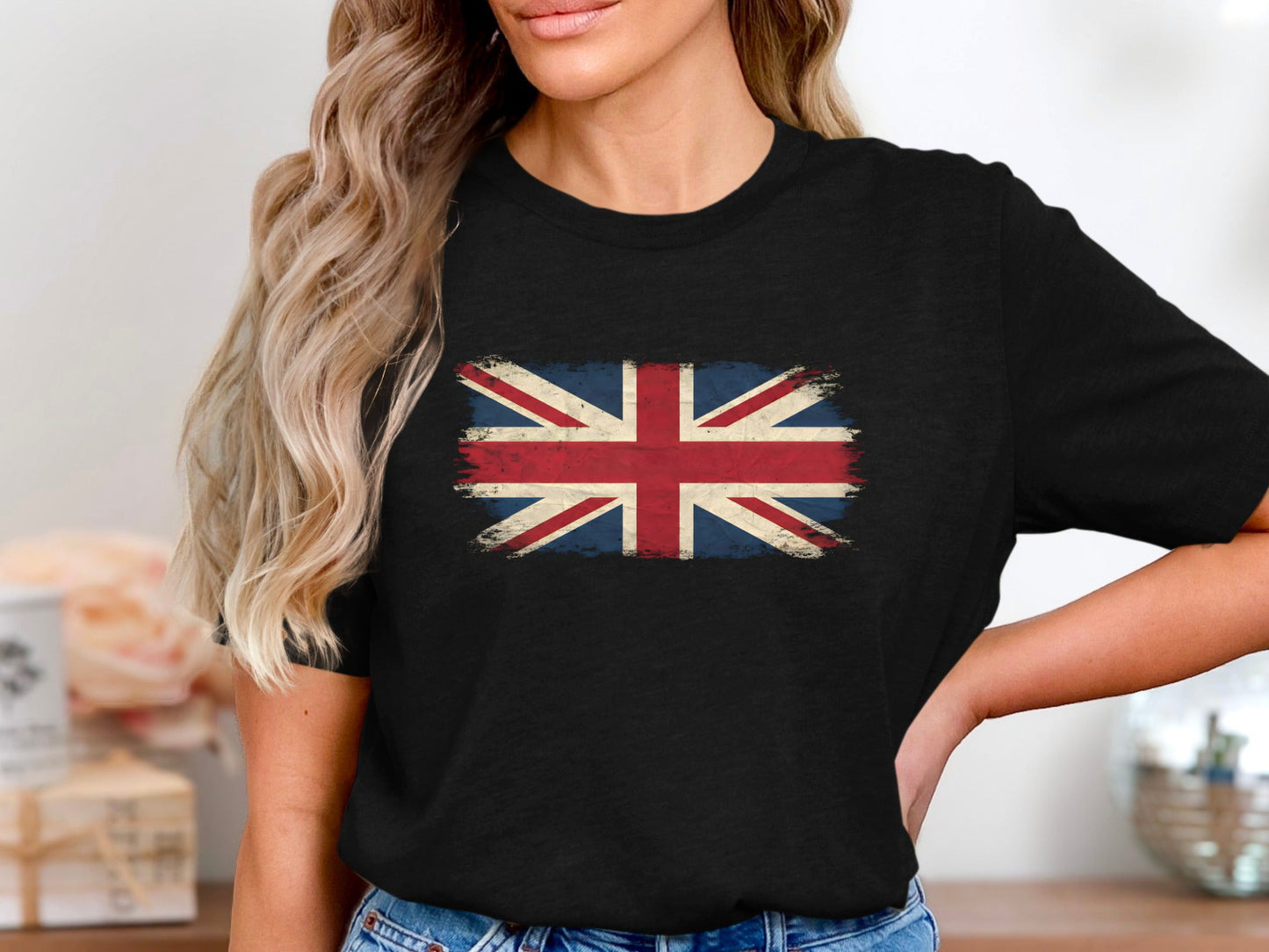 Grunge Union Jack Flag T-Shirt - Vintage Distressed Style