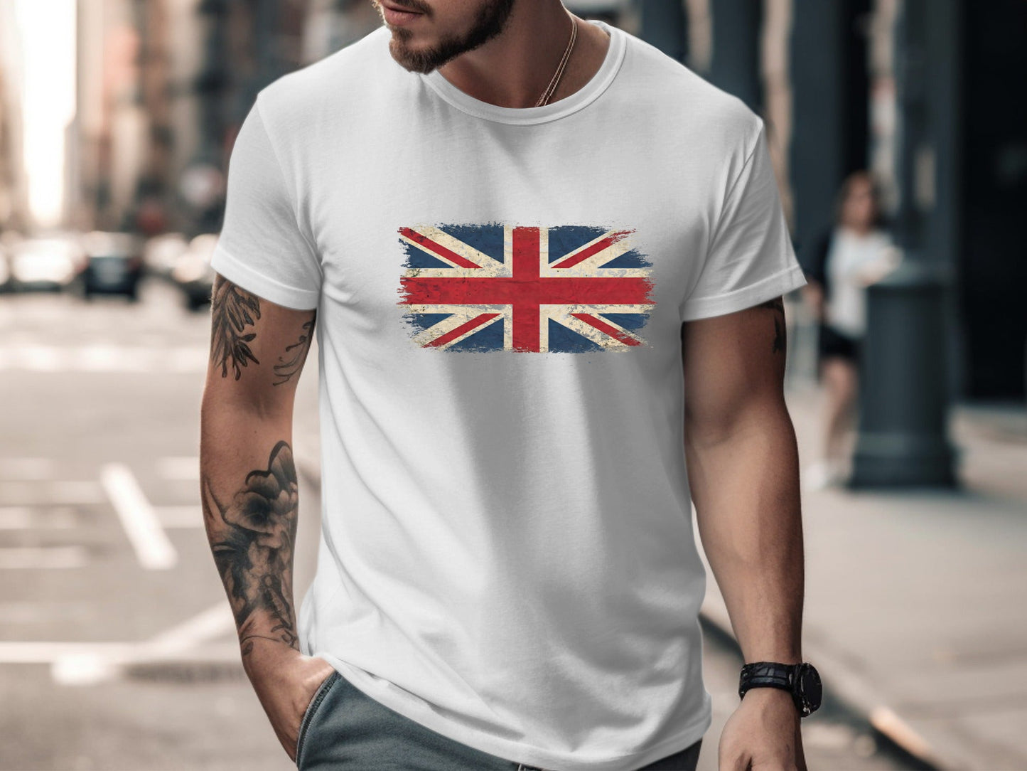 Grunge Union Jack Flag T-Shirt - Vintage Distressed Style