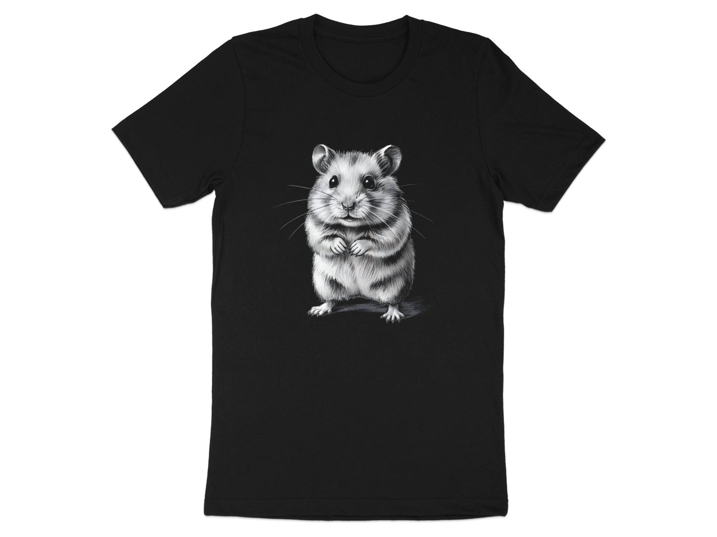 Adorble Hamster Pencil Sketch Artistic T-Shirt