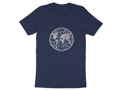 Vintage Circular World Map Graphic T-Shirt
