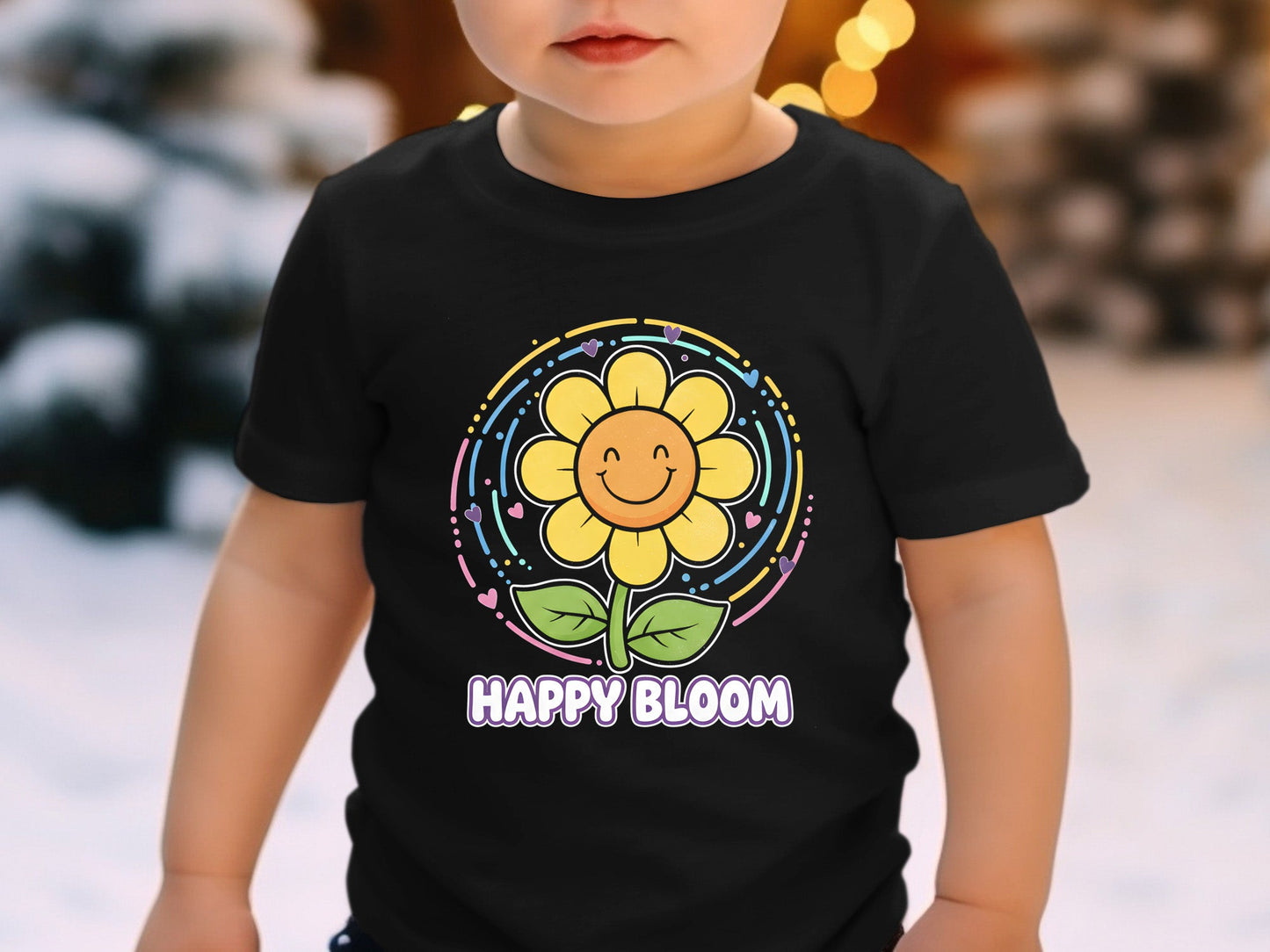 Happy Bloom Smiley Sunflower Retro T-Shirt