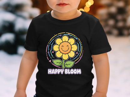 Happy Bloom Smiley Sunflower Retro T-Shirt