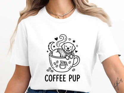 Coffee Pup Dog Graphic T-Shirt