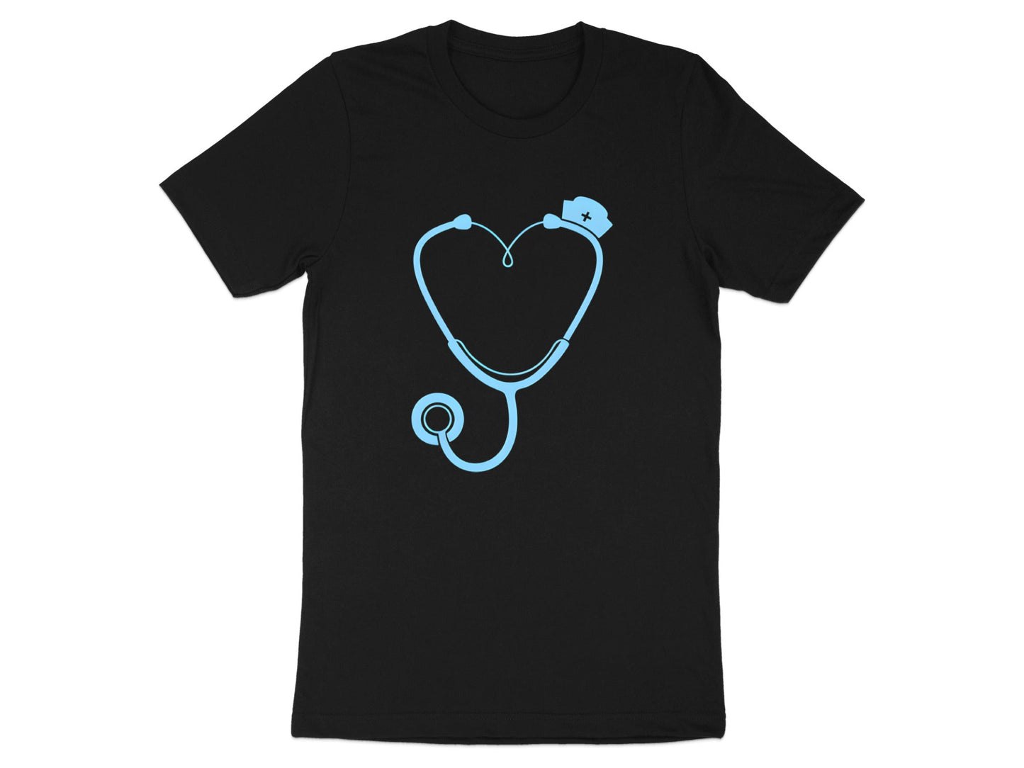 Heart Stethoscope Graphic T-Shirt - Minimalist Nursing Style