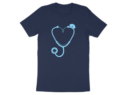 Heart Stethoscope Graphic T-Shirt - Minimalist Nursing Style