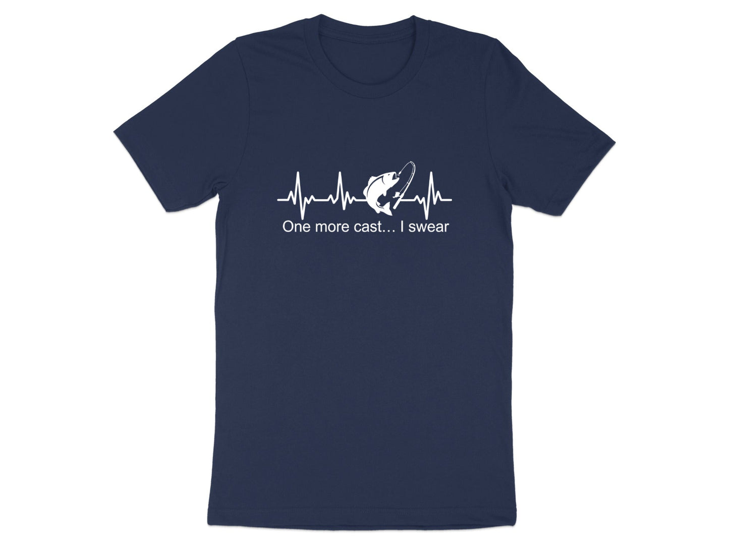 One More Cast Heartbeat Fishing T-Shirt