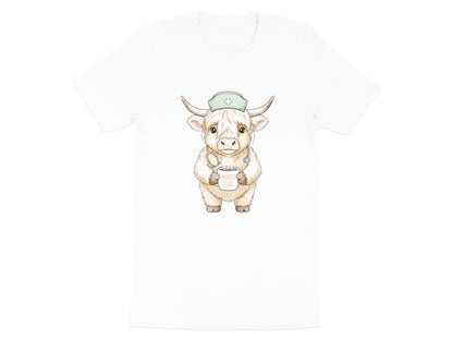 Highland Cow Nurse Fuel T-Shirt - Cute Animal Medical Tee