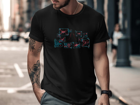 Cyber Security Hacker Silhouette T-Shirt - Matrix Style  Tee
