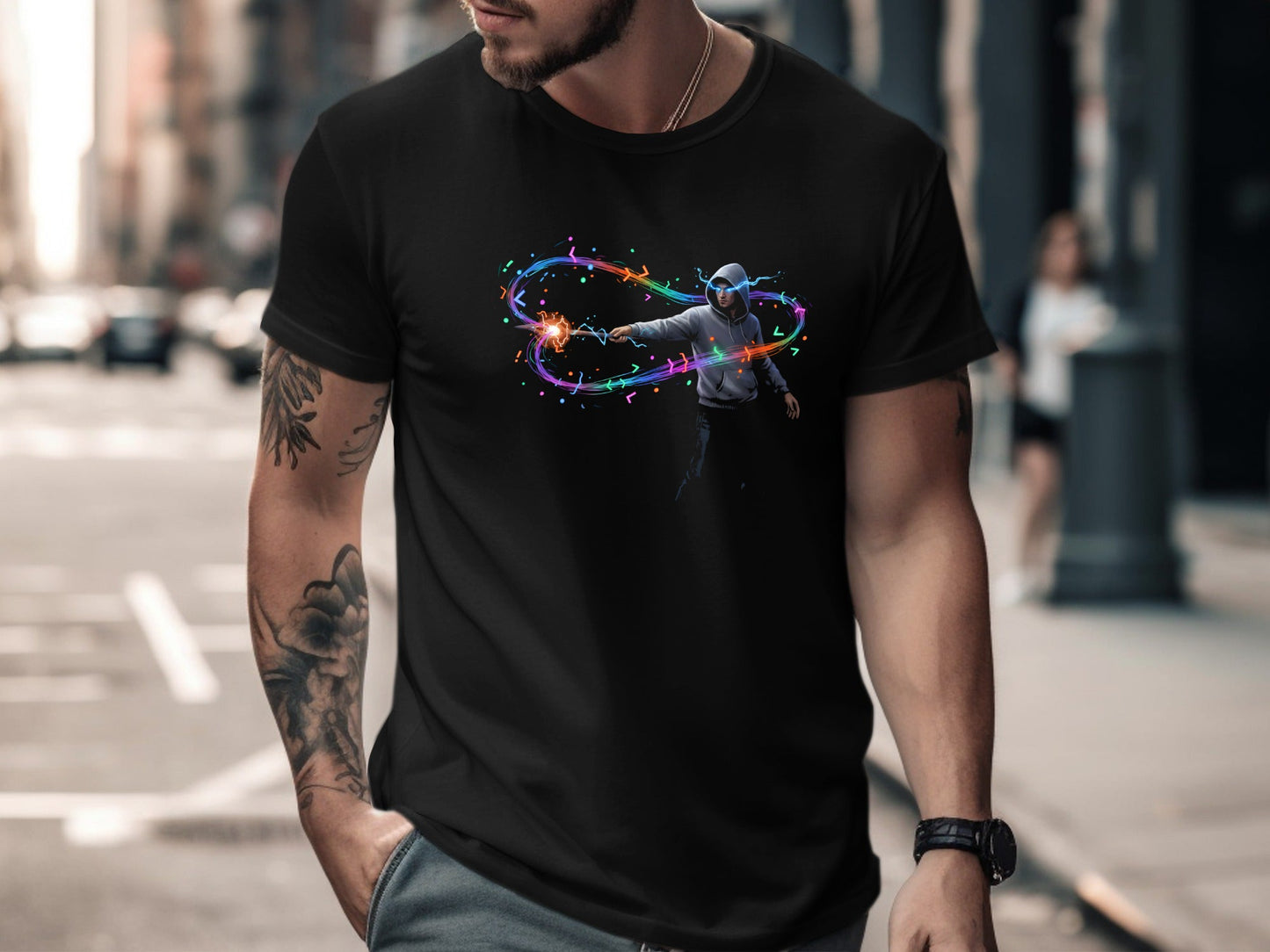 Rainbow Tech Wizard T-Shirt - Colorful Programmer Graphic Tee