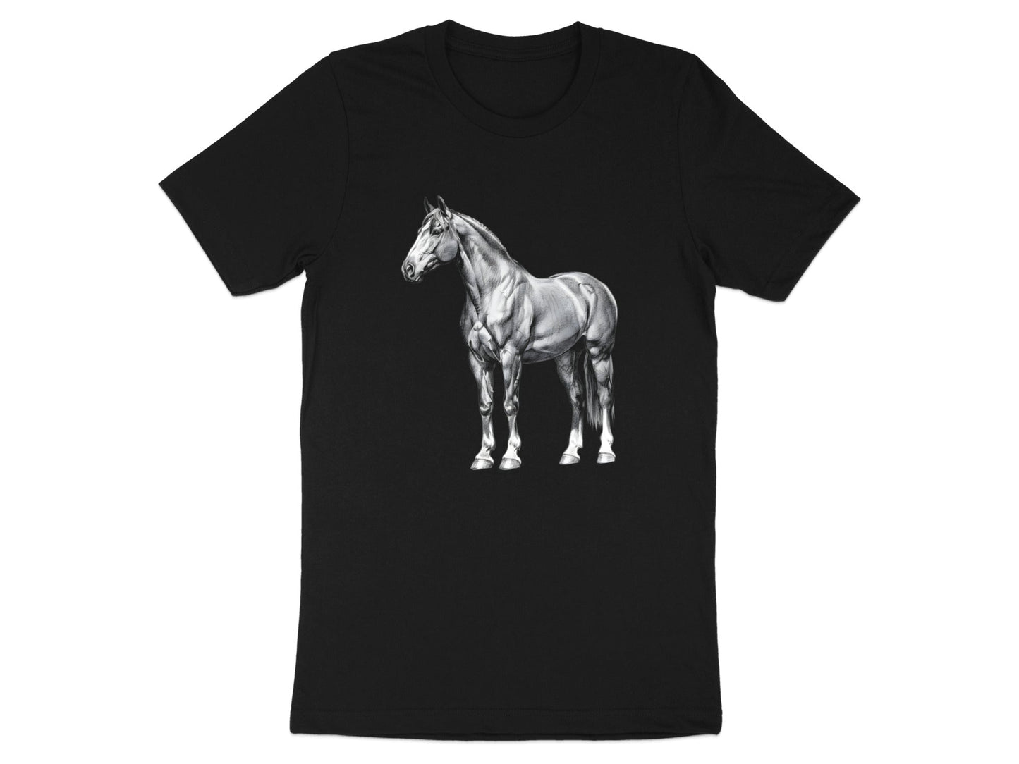 Majestic Horse Full Body Pencil Drawing T-Shirt