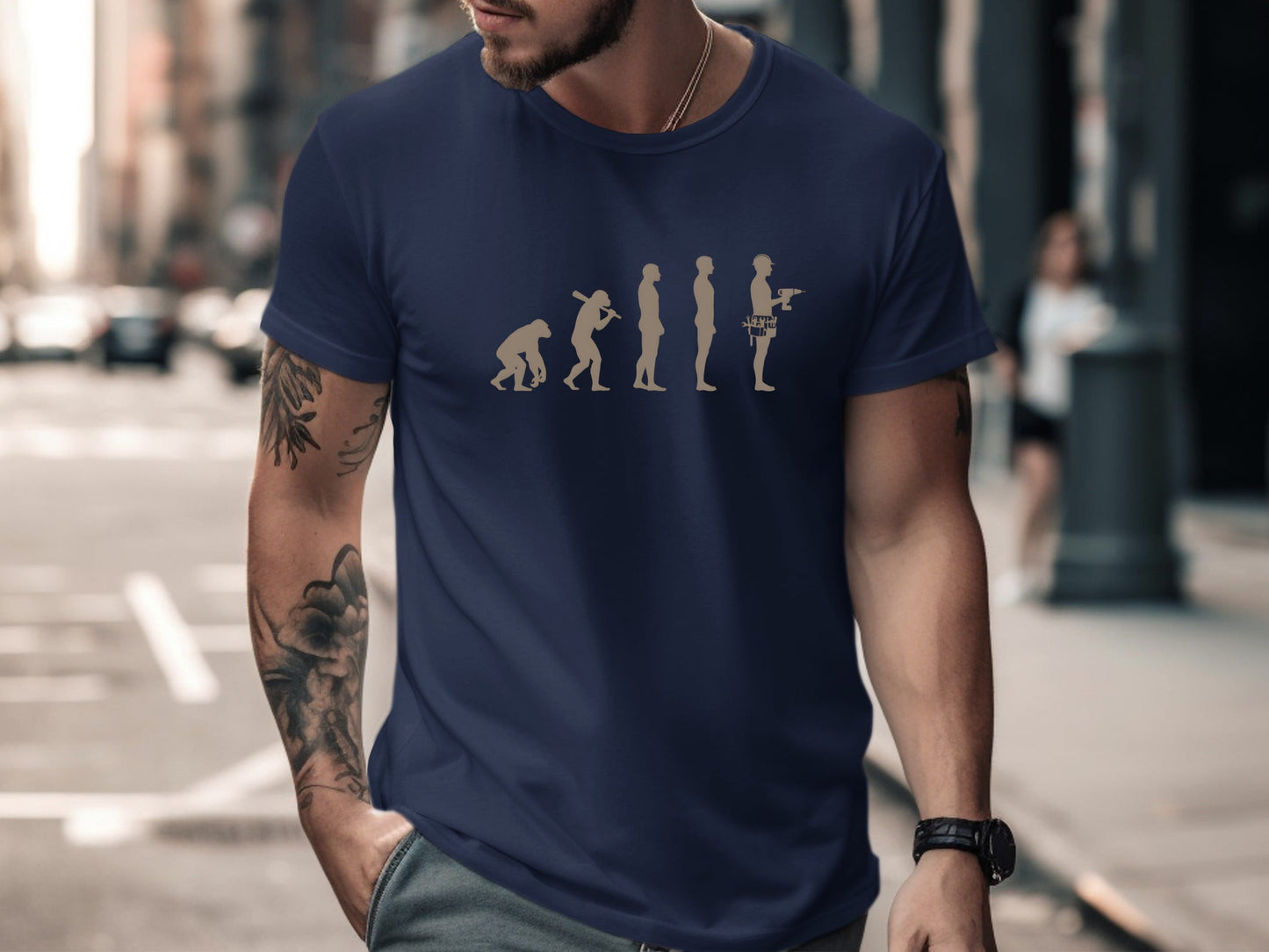 Evolution of the Tradie T-Shirt - Construction Worker Evolution
