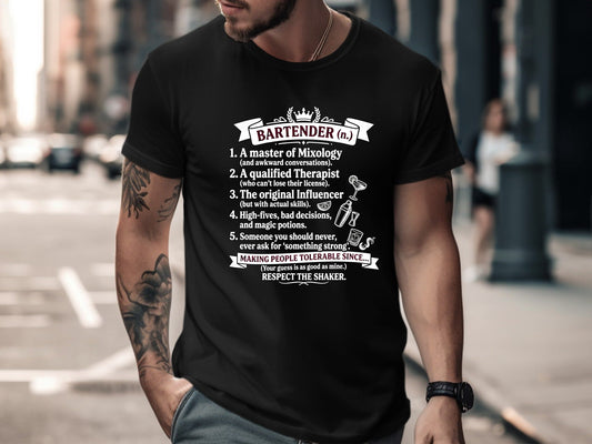 Bartender Definition Funny Work Graphic T-Shirt