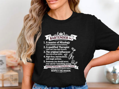 Bartender Definition Funny Work Graphic T-Shirt