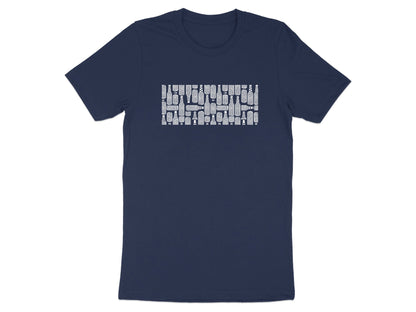 Monochrome Beer Bottle Grid Pattern T-Shirt