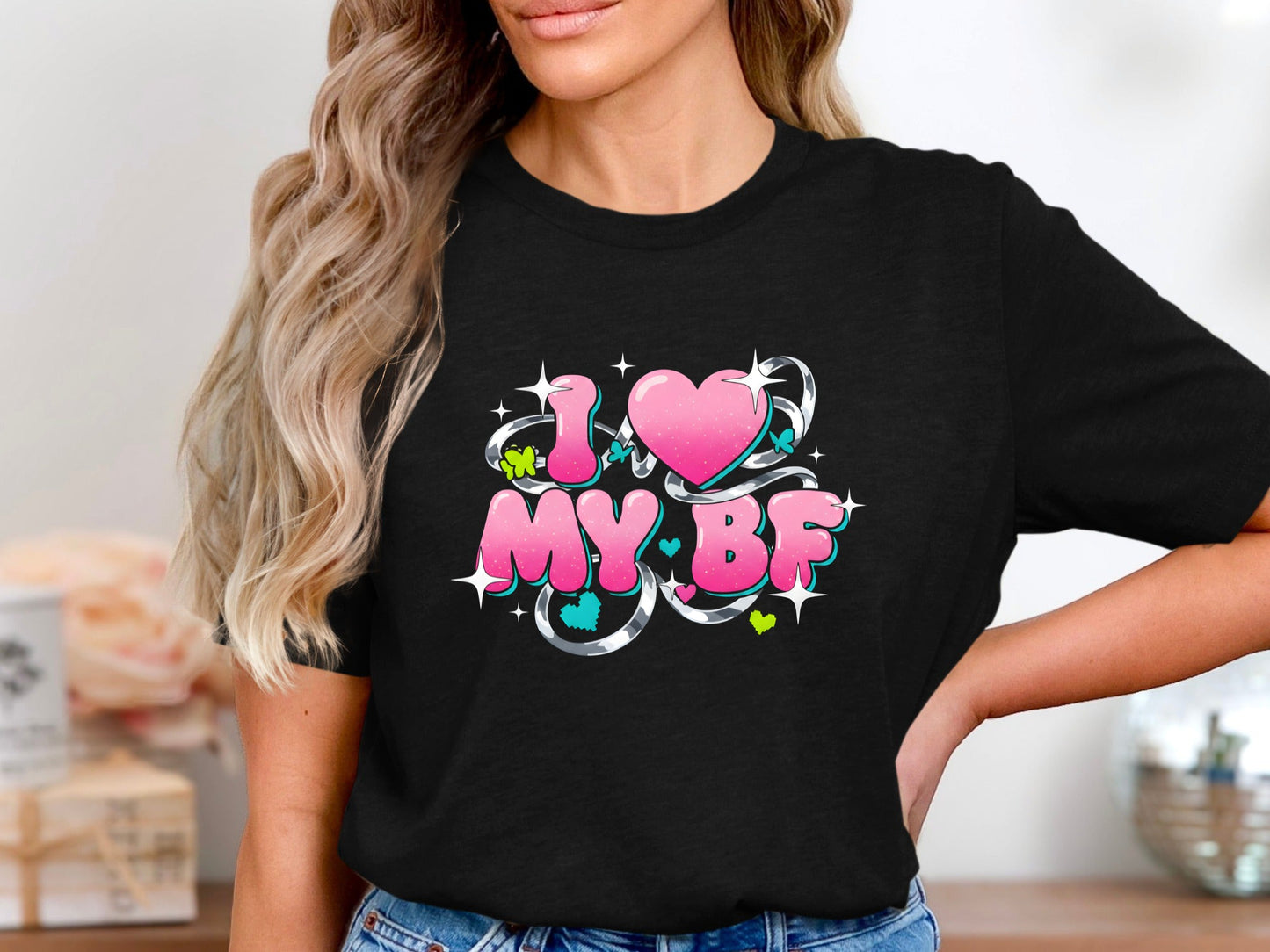 I Love My BF Tee - Y2K Aesthetic Graphic T-Shirt