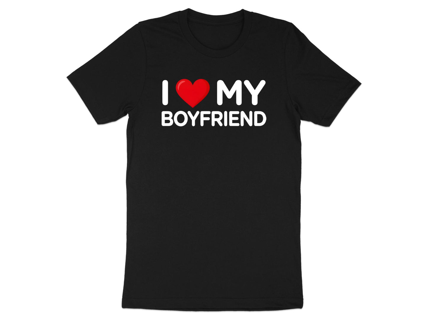 Classic I Love My Boyfriend Tee - Red Heart Graphic T-Shirt