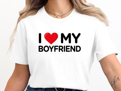 Classic I Love My Boyfriend Tee - Red Heart Graphic T-Shirt