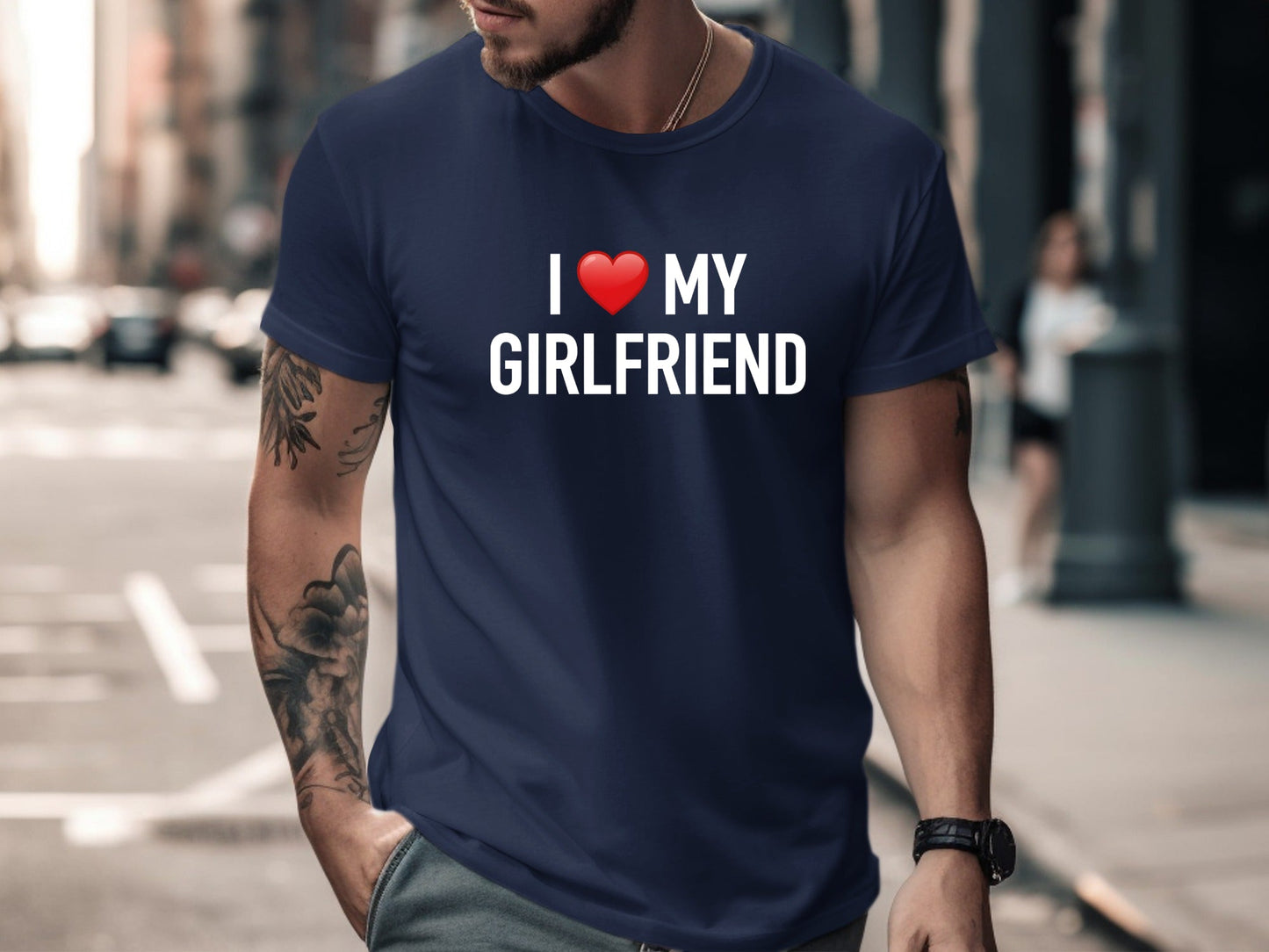 Classic I Love My Girlfriend Tee - Red Heart Graphic T-Shirt