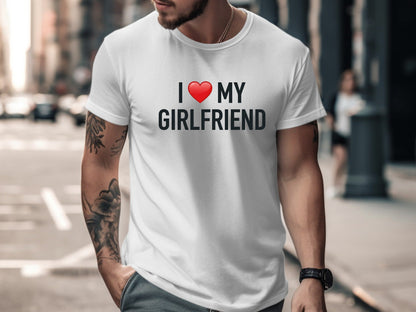 Classic I Love My Girlfriend Tee - Red Heart Graphic T-Shirt