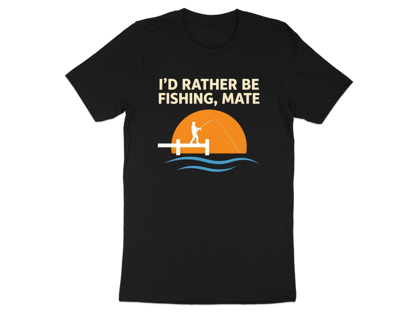 I'd Rather Be Fishing Mate Sunset Jetty T-Shirt