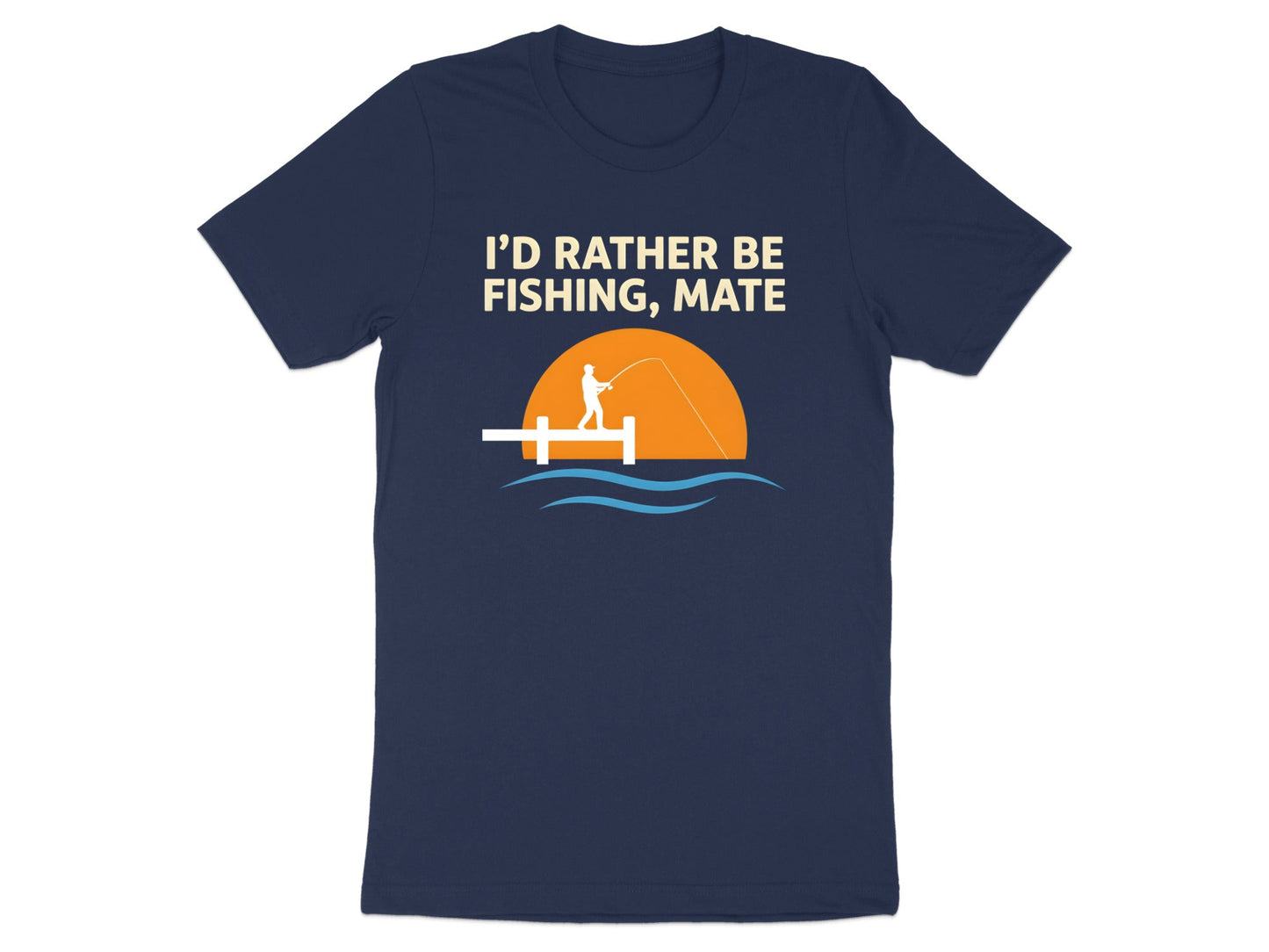 I'd Rather Be Fishing Mate Sunset Jetty T-Shirt