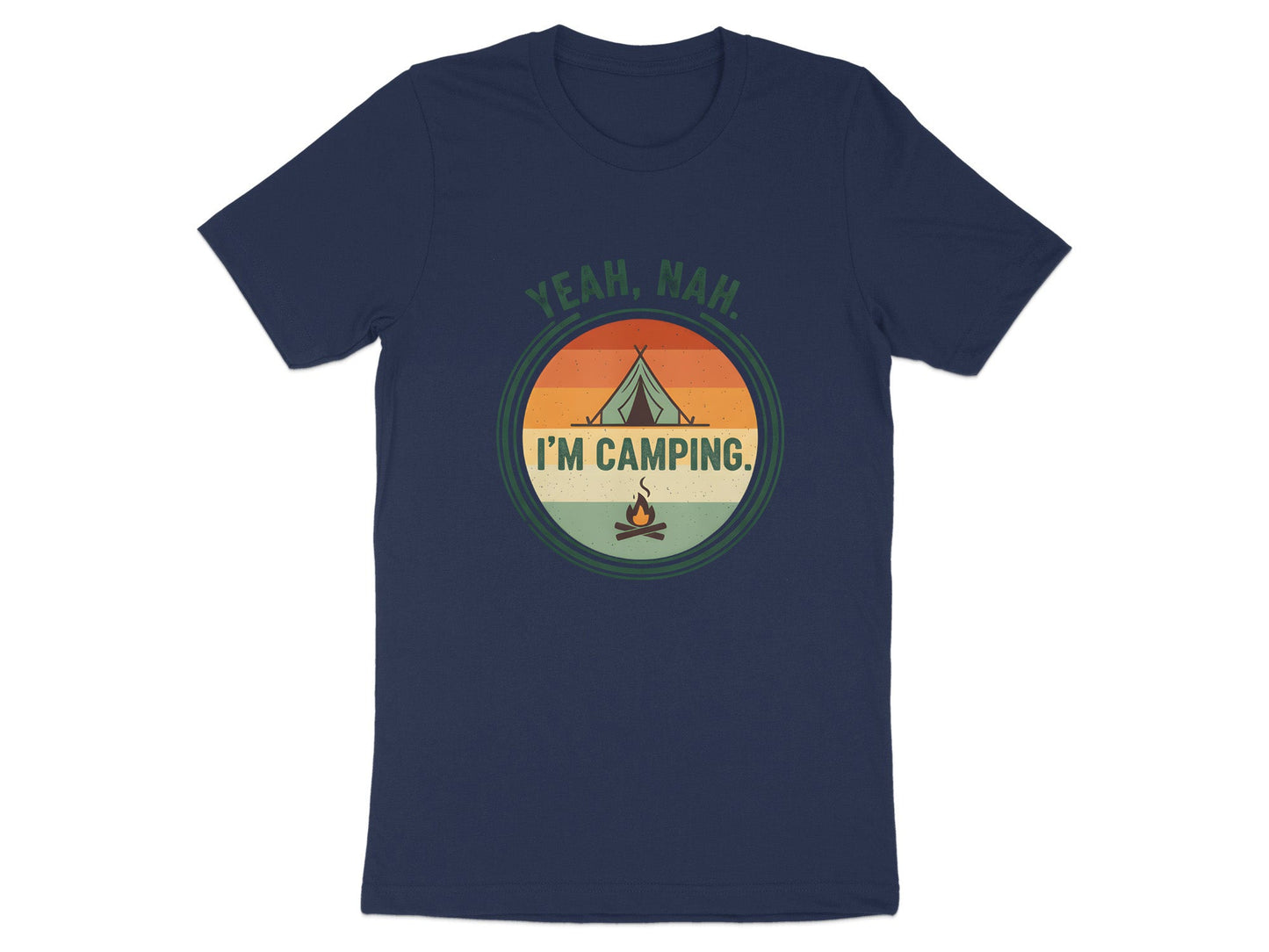 Yeah, Nah. I'm Camping. Retro Sunset T-Shirt