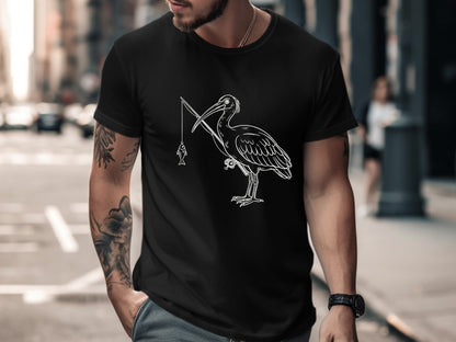 Australian Ibis Fisherman Line Art T-Shirt