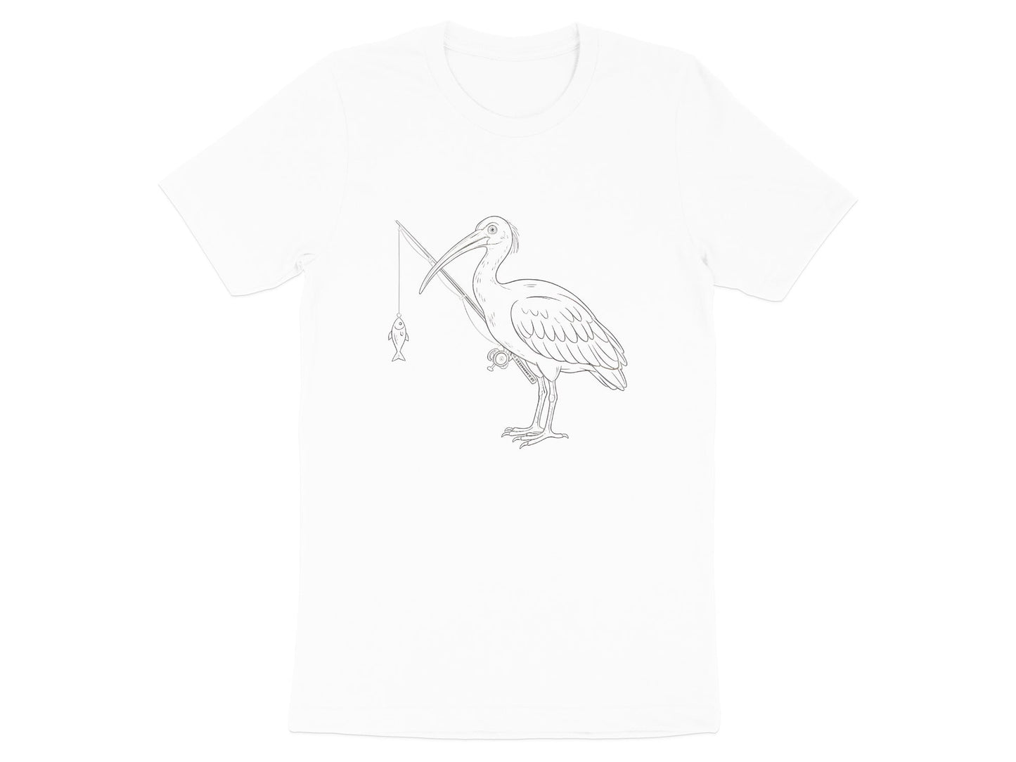 Australian Ibis Fisherman Line Art T-Shirt