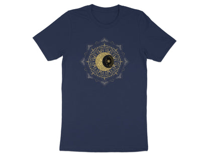 Celestial Sun & Moon Gold Mandala T-Shirt