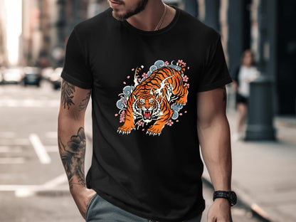 Japanese Irezumi Tiger Tattoo Art T-Shirt