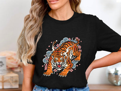 Japanese Irezumi Tiger Tattoo Art T-Shirt