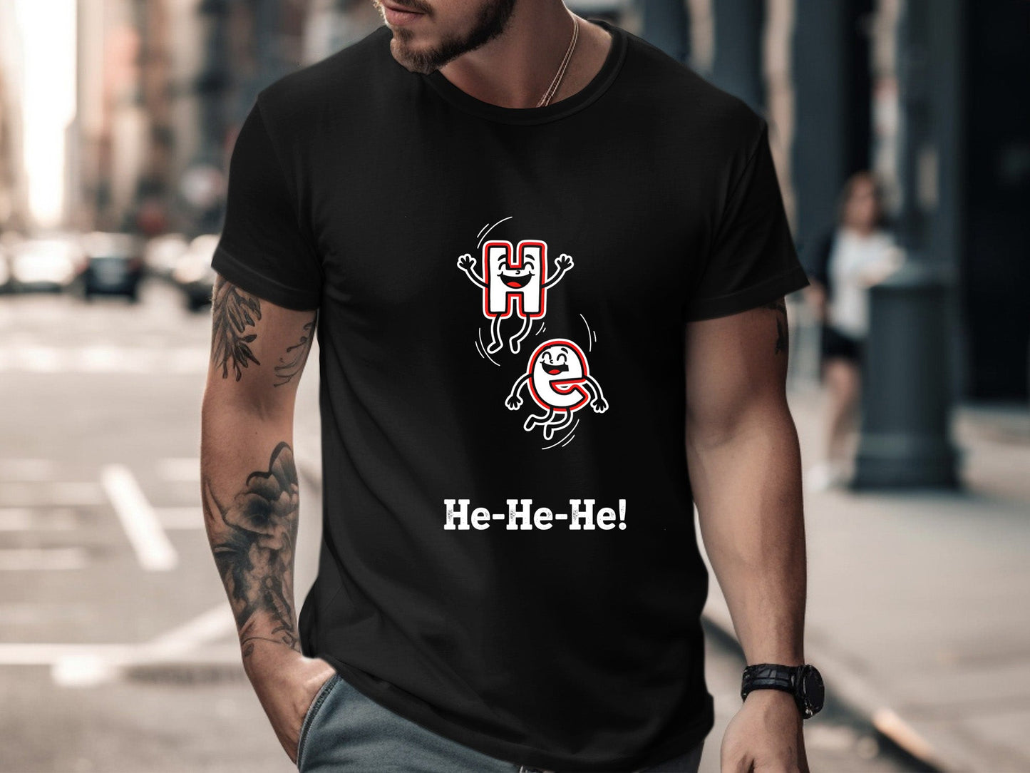 He-He-He Helium Science Pun Graphic T-Shirt
