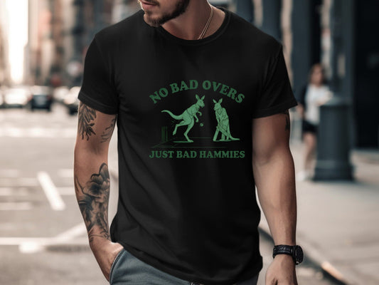 No Bad Overs Just Bad Hammies Kangaroo Cricket Tee