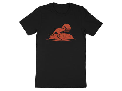 Kangaroo Jumping Sunset Silhouette Men's Tee