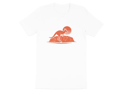 Kangaroo Jumping Sunset Silhouette Men's Tee